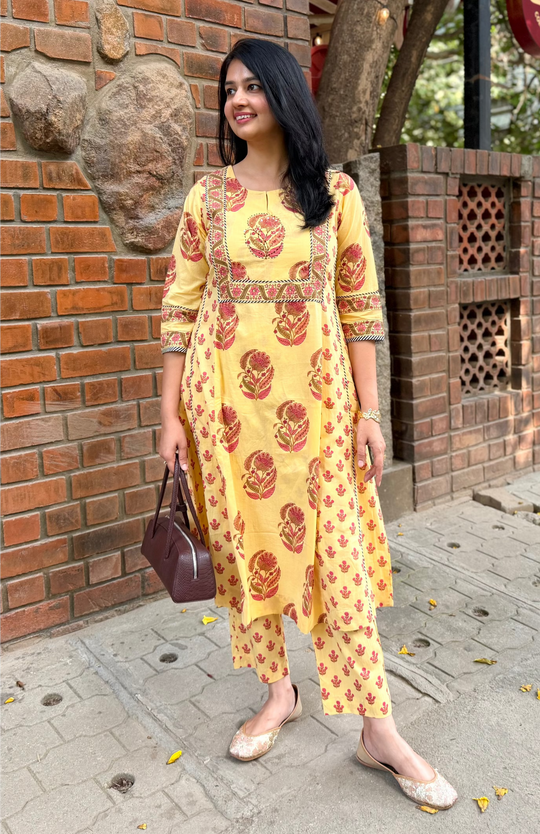 BUTTER YELLOW KURTA SET