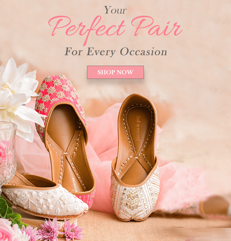 Buy Designer Juttis Online for Women & Men Pastels & Pop