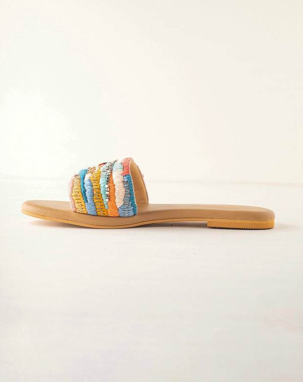 Designer Flat Sandals for Women - Pastels & Pop